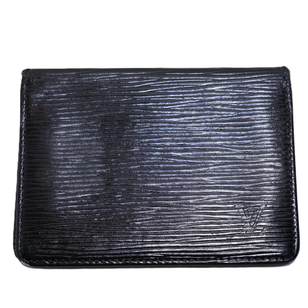 AUTHENTIC LV LOUIS VUITTON BLACK EPI LEATHER COMPACT ID HOLDER WALLET